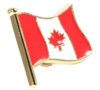 Broche Drapeau National en Alliage Métal, Insigne de Vêtements Rouge | Épingle Robuste, Forme Nationale, pour Festivals et Sorties Décontractées