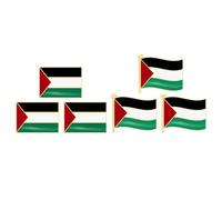 Broche Drapeau Palestinien 6 Pièces en Métal, Pin Veste Élégant | Alliage Poli, Mécanisme Robuste, et Foulards, Usage Professionnel ou Événements Spéciaux