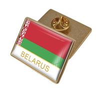 Broche Drapeau Patriotique Biélorusse - Broche Fantaisie En Cristal Imprimé Drapeau Patriotique, Épingle À Cravate Géométrique Créative, Accessoire De Personnage