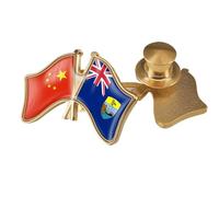 Broche Drapeau Patriotique Chine-Sainte-Hélène - Broche Carrée Vintage À Imprimé Drapeau, Style Ethnique, Pour Sac À Dos, Chapeaux, Épingles Rigides, Badges, Accessoires Pour Hommes Et Femmes