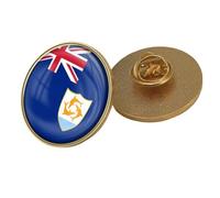 Broche Drapeau Patriotique D'Anguilla Broche Carrée Vintage Avec Texte Et Drapeau Imprimé Style Ethnique Pour Sacs À Dos Chapeaux Accessoires Badges Broches Rigides Classiques Pour Hommes Et Femmes.