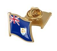 Broche Drapeau Patriotique D'Anguilla - Broche Carrée Vintage Avec Texte Et Drapeau, Style Ethnique, Pour Sac À Dos, Chapeaux, Accessoires, Badges, Broches Rigides Classiques Pour Hommes Et Femmes