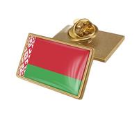 Broche Drapeau Patriotique De Biélorussie - Broche Fantaisie En Cristal Imprimé Drapeau Patriotique, Épingle À Cravate Rectangulaire Créative Géométrique, Accessoire De Badge