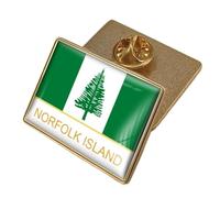 Broche Drapeau Patriotique De L'Île Norfolk - Broche Carrée Vintage Avec Texte Et Drapeau Imprimé, Style Ethnique, Pour Sac À Dos, Chapeaux, Accessoires, Badges, Broches Rigides, Pour Homme Et Femme.