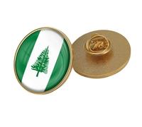 Broche Drapeau Patriotique De L'Île Norfolk - Broche Carrée Vintage Avec Texte Et Drapeau Imprimé Style Ethnique Pour Sacs À Dos Chapeaux Accessoires Badges Broches Rigides Pour Hommes Et Femmes