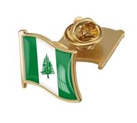 Broche Drapeau Patriotique De L'Île Norfolk - Broche Carrée Vintage Avec Texte Imprimé Drapeau, Style Ethnique, Pour Sac À Dos, Chapeaux, Accessoires, Badges, Broches Rigides Pour Homme Et Femme