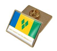 Broche Drapeau Patriotique De Saint-Vincent-Et-Les Grenadines - Broche Carrée Vintage Avec Texte Et Drapeau Imprimé, Accessoires Pour Sacs À Dos, Chapeaux, Badges De Style Ethnique