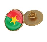 Broche Drapeau Patriotique Du Burkina Faso - Broche Carrée Vintage Avec Texte Et Drapeau, Style Ethnique, Pour Sac À Dos, Chapeaux, Accessoires, Badges, Broches Rigides, Rondes, Pour Hommes Et Femmes