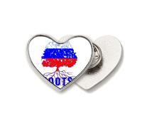 Broche drapeau russe Root Faly Art Déco Mode Coeur Broche en métal Clip Love