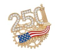 Broche du 250e anniversaire, broche de corsage, ton doré