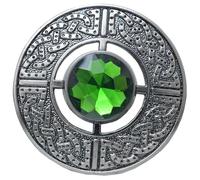 Broche écossaise à carreaux pour kilt - Motif nœud celtique avec pierre étincelante - Épingle à écharpe tartan fabriquée à la main, accessoire élégant pour femme, 7.6 Centimeters, Métal