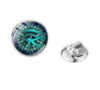 Broche égyptienne œil d'Horus en verre rond en acier inoxydable pour sac à dos chapeau épingle classique œil rune vêtements accessoires cadeaux, Bronze, verre, résine, argent, acier inoxydable