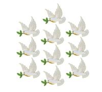 Broche Élégante 10 Pièces en Alliage de Zinc Blanc | Décor Raffiné au Finition Blanc, Message de Paix, pour Robes et Chemises Lors des Fêtes et Offices