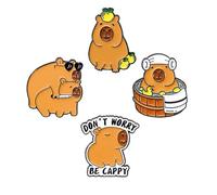 Broche élégante Capybaras accessoire élégant Capybaras épingle badge délicat broche breloque pour un look jeune et amusant en alliage, taille unique, Comme décrit