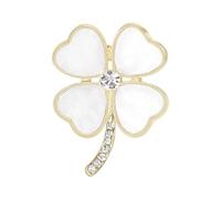 Broche élégante de trèfles à quatre feuilles avec conception de coquille 3D, pièce de bijoux élégante, accessoire d ' écharpe, épingle florale à la mode, coquille