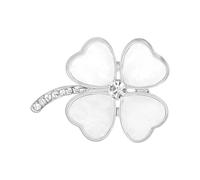 Broche élégante de trèfles à quatre feuilles avec conception de coquille 3D, pièce de bijoux élégante, accessoire d ' écharpe, épingle florale à la mode, coquille