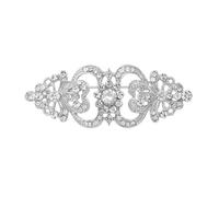 Broche élégante en alliage avec cristaux floraux, accessoire de mode de mariée, accessoire de mode portable pour événement spécial et cadeaux de fête de mariage, taille unique, Comme décrit