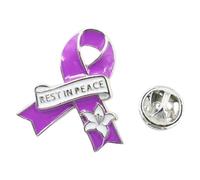 Broche élégante en alliage avec inscription « Rest In Peace » - Pour événement formel - Fermeture sécurisée sur la poitrine - Design léger - Fermoir sécurisé, taille unique, Comme décrit