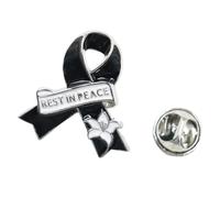 Broche élégante en alliage avec inscription « Rest In Peace » - Pour événement formel - Fermeture sécurisée - Design léger - Accessoire de poitrine en alliage, taille unique, Comme décrit