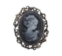 Broche élégante en alliage avec strass - Style portrait de femme - Accessoire sans date - Améliore l'élégance et le charme - Fermoir sécurisé - Broche ornée de cristaux, taille unique, Comme décrit