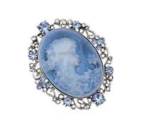Broche élégante en alliage avec strass - Style portrait de femme - Accessoire sans date - Améliore l'élégance et le charme - Fermoir sécurisé - Broche ornée de cristaux, taille unique, Comme décrit