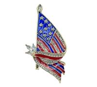 Broche élégante en alliage métallique, thème de drapeau contemporain, accessoire de bijoux, vêtements polyvalents pour chapeaux, amitié, badges de styles européens et américains