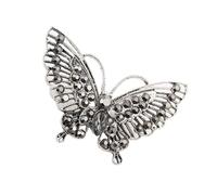 Broche élégante en alliage robuste en forme de papillon avec strass pour mariage, anniversaire, Noël, célébration, tenue vintage en alliage, taille unique, Comme décrit