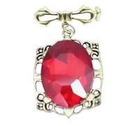 Broche élégante en forme d'amulette de sorcière en ambre rouge de Bonnie Bennett