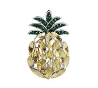 Broche élégante en forme d'ananas avec strass en cristal pour homme et femme - Accessoire de bijoux tendance, One Size, Métal