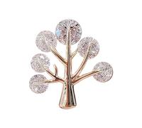 Broche élégante en forme d'arbre de vie en cristal de zirconium, accessoire élégant pour vêtements pour occasions spéciales et usage quotidien Broche arbre symbolique