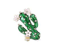 Broche élégante en forme de cactus émaillé avec strass Idéal pour les occasions formelles et décontractées