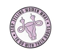 Broche élégante en forme de cercle d'anatomie féminine, badge en alliage robuste, accessoire symbolique pour femme pour les supporters du féminisme, l'utérus créatif, Einheitsgröße, comme décrit