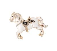 Broche élégante en forme de cheval plaquée en alliage avec fermeture sécurisée pour un usage quotidien - Broche légère, taille unique, Comme décrit