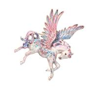 Broche élégante en forme de cheval sur le thème du zodiaque chinois en alliage artisanal tendance, One Size, Comme décrit
