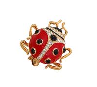 Broche élégante en forme de coccinelle avec fermoir sécurisé, bijou à l'huile tendance pour tenues décontractées ou formelles, broche élégante en diamants, taille unique, Comme décrit