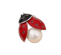 Broche élégante en forme de coccinelle avec fermoir sécurisé, bijou tendance pour tenues décontractées ou formelles, taille unique, Comme décrit