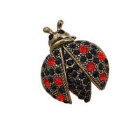 Broche élégante en forme de coccinelle avec fermoir sécurisé - Bijou tendance pour tenues décontractées ou formelles - Cadeau scintillant, taille unique, Comme décrit