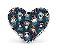 Broche élégante en forme de cœur pour homme et femme, motif pirates des chiens, accessoire pour vêtements et chapeaux