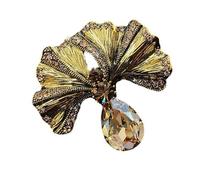 Broche élégante en forme de feuille de gingko - Pour vêtements et vêtements - Convient pour un usage quotidien ou une fête - Broche vintage en forme de feuille de ginkgo, taille unique, Comme décrit