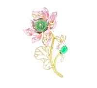 Broche élégante en forme de fleur de nénuphar pour femme, artisanat luxueux, polyvalent, accessoire de mode pour elle, bijou de fleur de luxe, cadeau