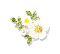 Broche élégante en forme de fleur en cristal étincelant pour décoration de bijoux pour femmes robe manteau accessoires, Métal