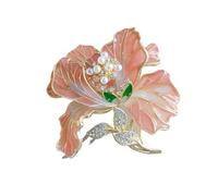 Broche élégante en forme de fleur en métal ornée de strass pour femme, accessoire pratique, insigne de fleur en alliage, texture pour vêtements de mode quotidienne, taille unique, Comme décrit