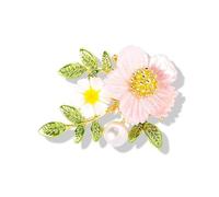 Broche élégante en forme de fleur en strass et perles pour femmes, broche polyvalente pour robe, manteau, bijoux, accessoire fait à la main en tissu, taille unique, Comme décrit