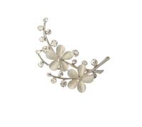 Broche élégante en forme de fleur en strass pour bouquet de mariée Argenté, 1.77 x 0.91In, Plastique, comme description
