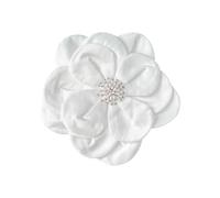Broche élégante en forme de fleur en tissu superposé - Grande broche florale tendance - Accessoire élégant - Épingle à nourrice pour femme - En polyester, taille unique, Comme décrit