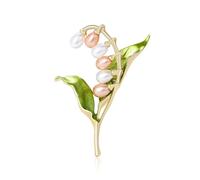Broche élégante en forme de fleur ornée de perles - Style décontracté - Accessoire de vêtements - Accessoire de vêtements pour tenues quotidiennes - Broche légère
