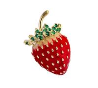 Broche élégante en forme de fraise avec pince à vêtements fonctionnelle, accessoire de bijoux polyvalent pour femmes et filles