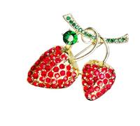 Broche élégante en forme de fraise en alliage pour un usage quotidien, un événement d'affaires, un cadeau