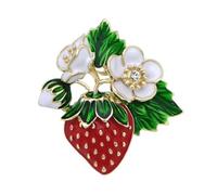 Broche élégante en forme de fraise en, épingle à revers en forme de fruit, bijoux vintage, accessoires de vêtements pour femmes et hommes, broche de rassemblement social