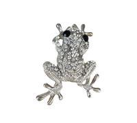 Broche élégante en forme de grenouille en strass pour femmes, broche élégante en forme d'animal polyvalente, accessoire de bijoux, accessoire festif en cristal pour cadeaux, taille unique, Comme